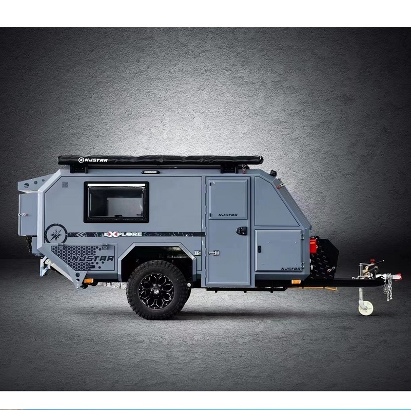 工場直販 小型 1500kg 折りたたむオフロード トレーラー 1000mm 重荷ガイドレール テント付き
